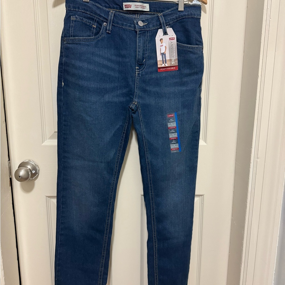 Levi's Blue Denim Jeans Boys 18 510 Skinny Stretch
